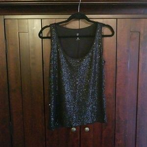 2 for $25! Black Sequin Tank - Medium